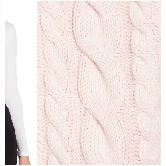 ✨Michael Kors Access Cable Knit Blush Pink One Size Scarf✨ - Picture 2 of 5